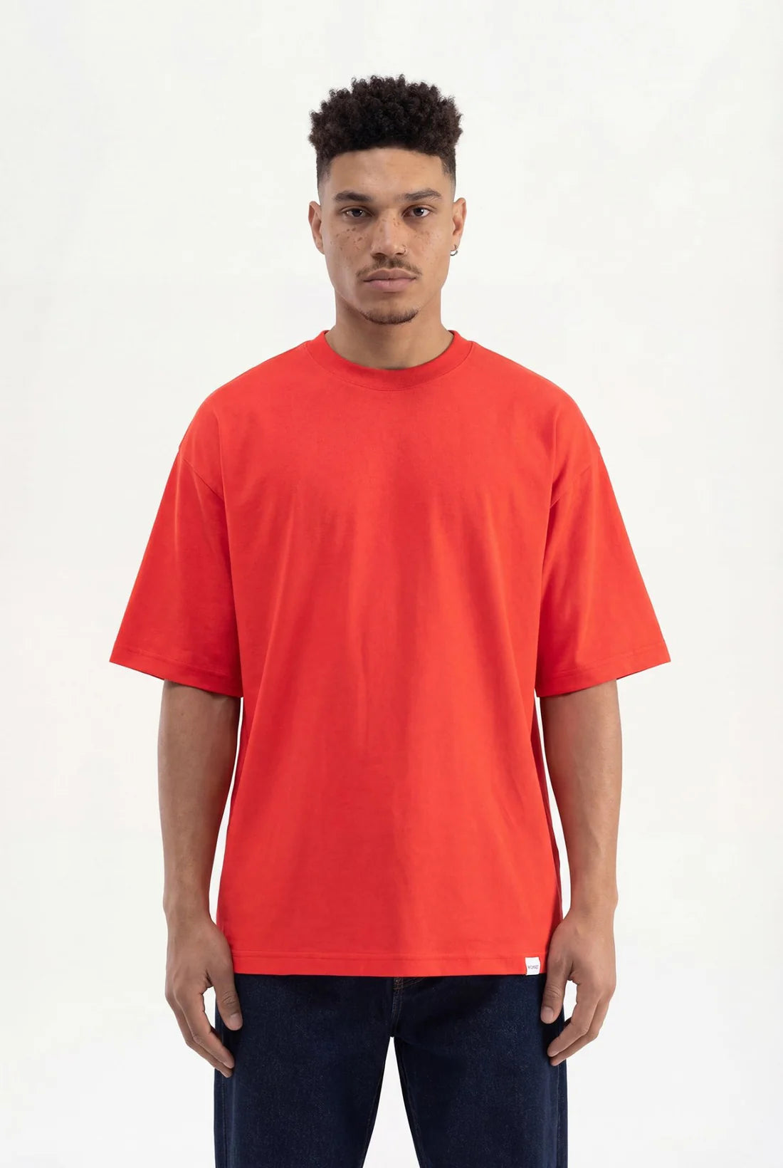 Basic Oversize Pamuklu Süprem T-Shirt Nar