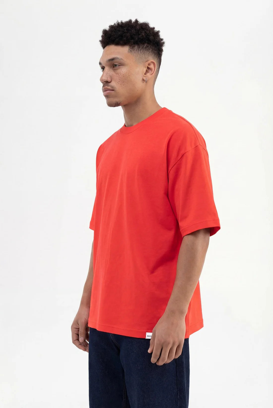 Basic Oversize Pamuklu Süprem T-Shirt Nar