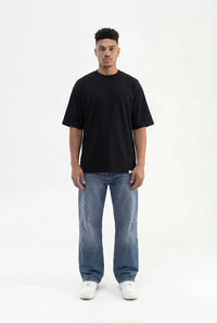 Basic Oversize Pamuklu Süprem T-Shirt Siyah