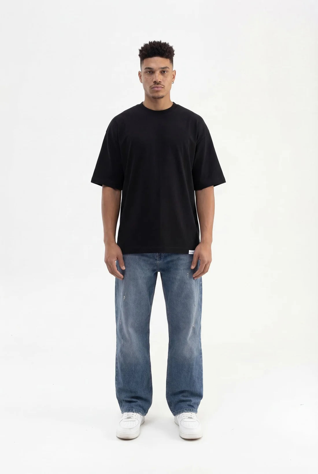 Basic Oversize Pamuklu Süprem T-Shirt Siyah