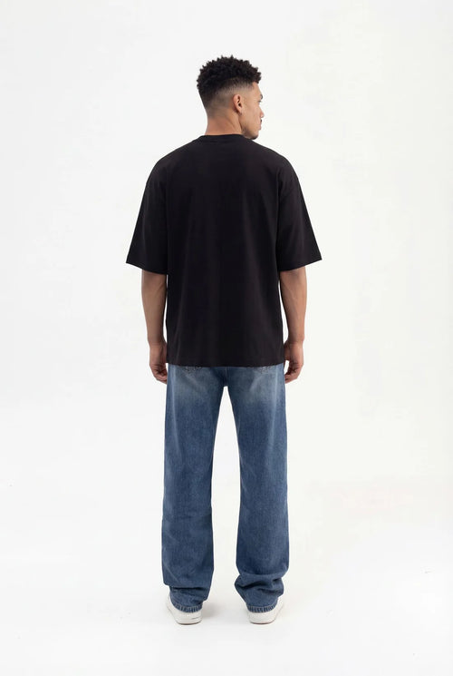 Basic Oversize Pamuklu Süprem T-Shirt Siyah