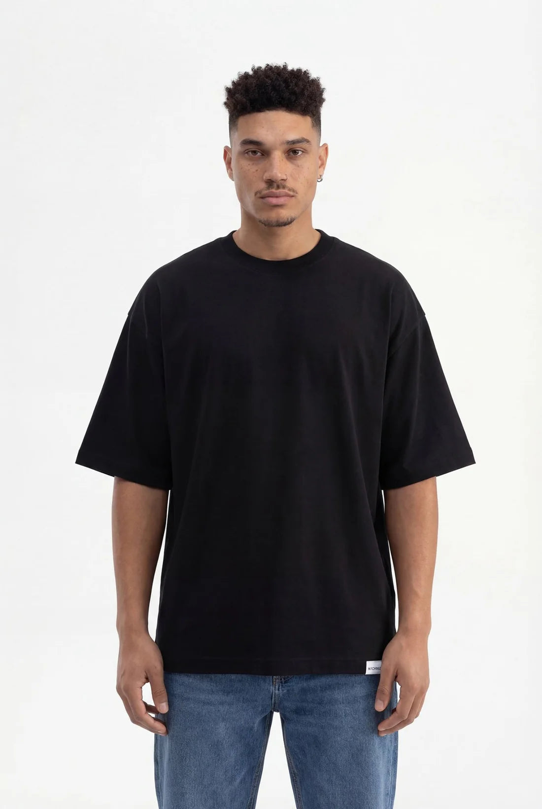 Basic Oversize Pamuklu Süprem T-Shirt Siyah