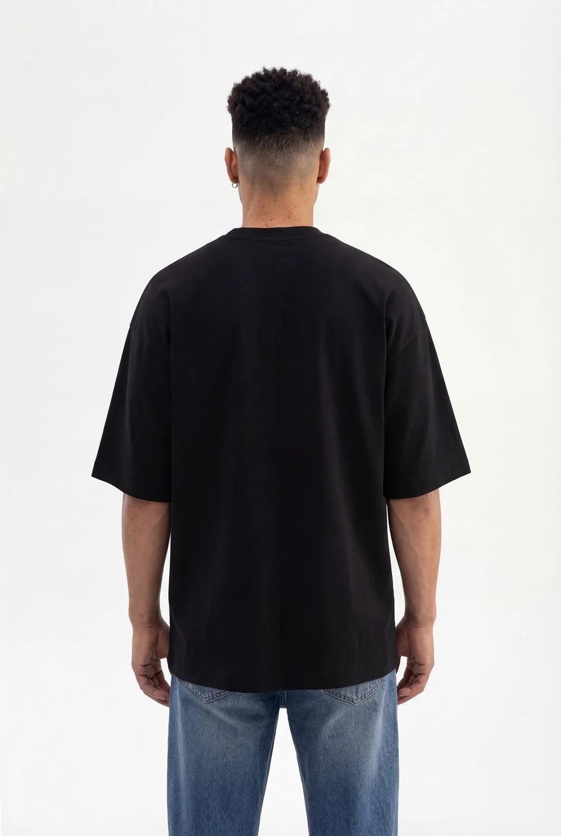 Basic Oversize Pamuklu Süprem T-Shirt Siyah