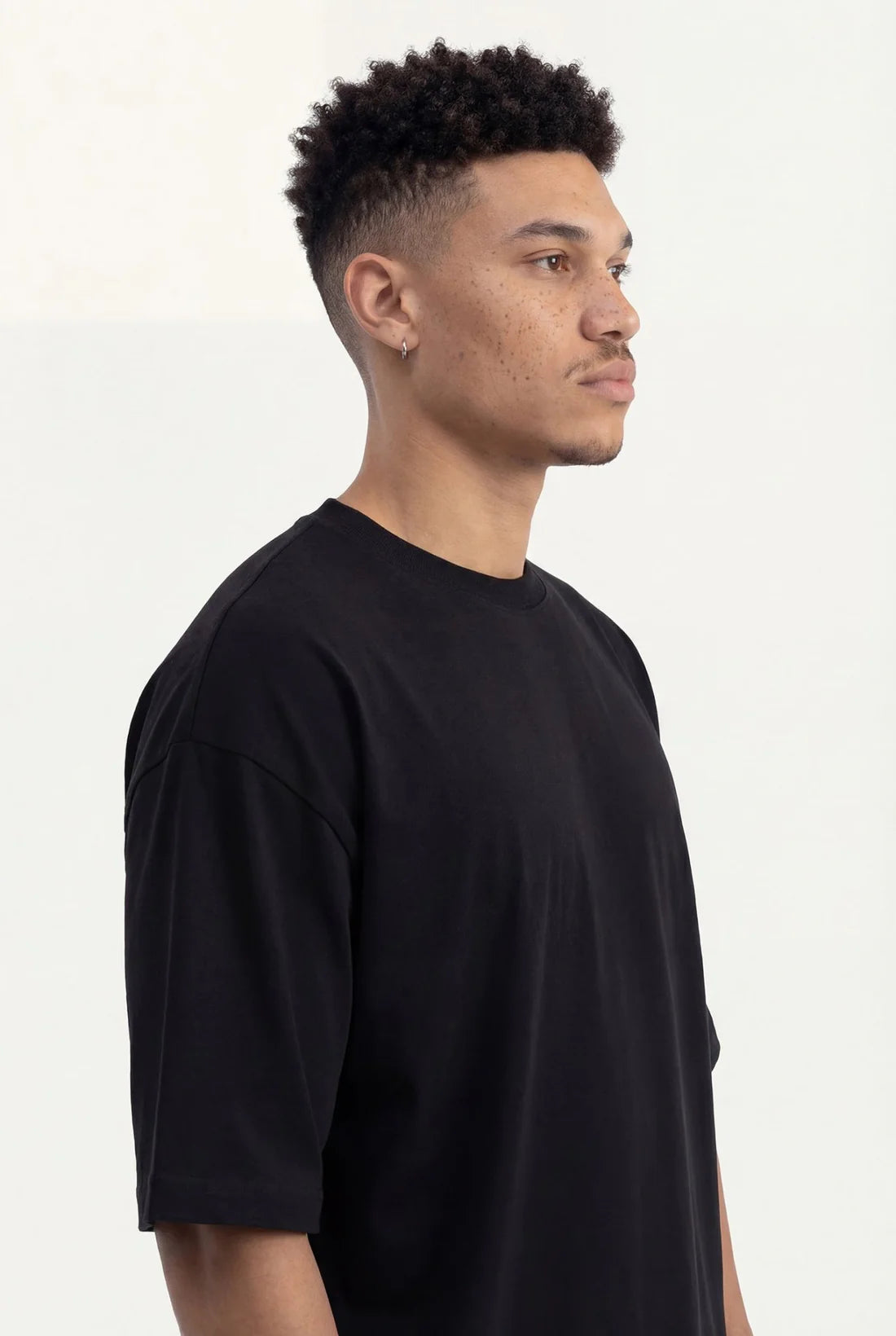 Basic Oversize Pamuklu Süprem T-Shirt Siyah