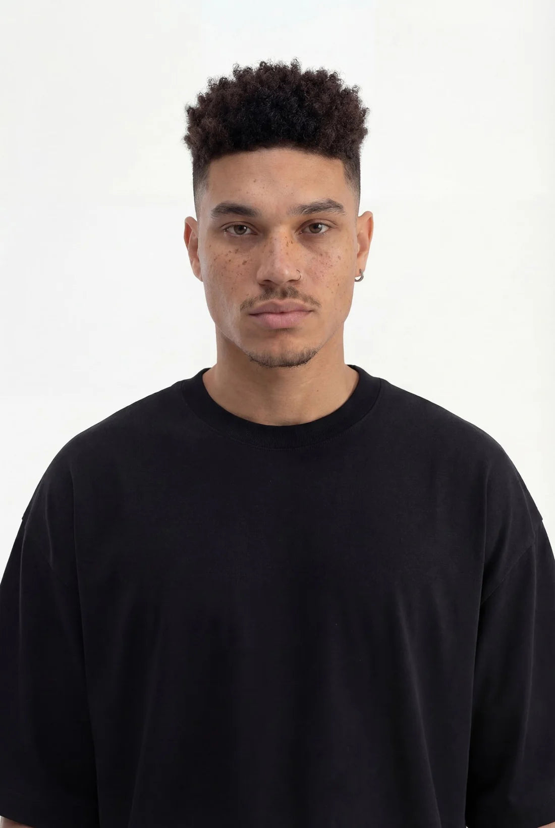Basic Oversize Pamuklu Süprem T-Shirt Siyah